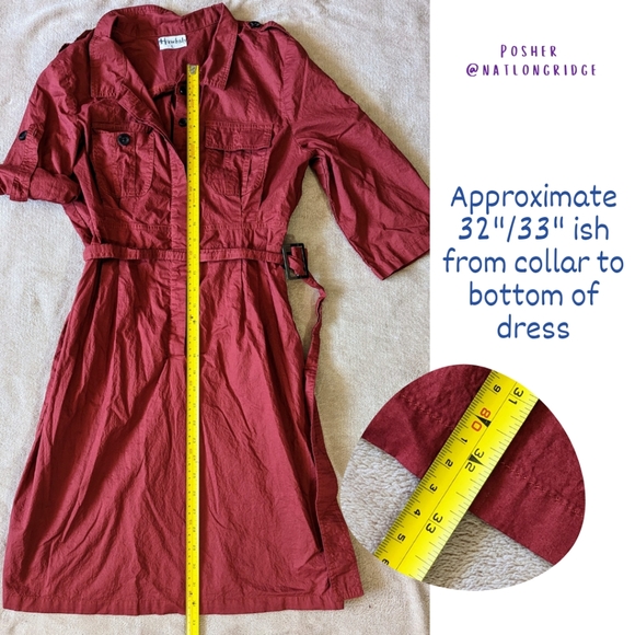 Hawksley brand, ladies Lg (fits like a small) wine coloured shirt dress,… - Picture 10 of 14